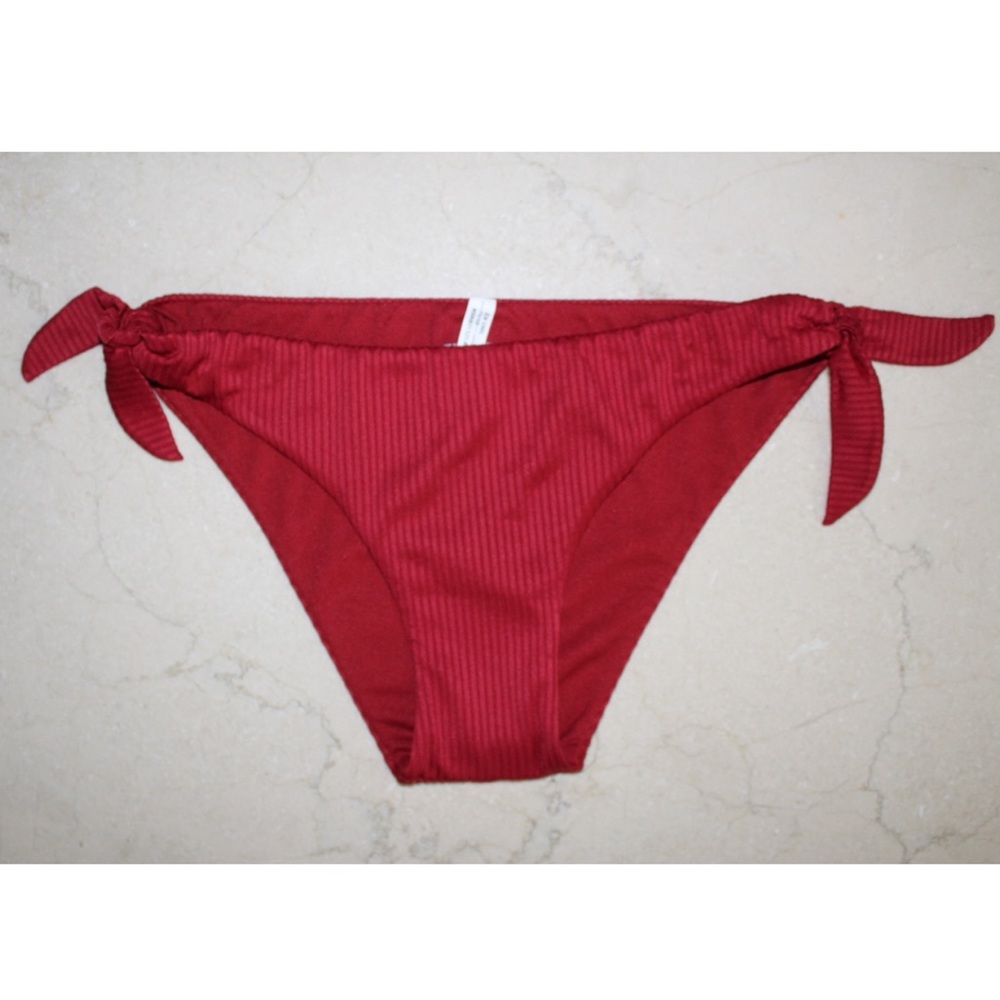 Express | Low Rise Ribbed Bow Tie Bikini Bottoms